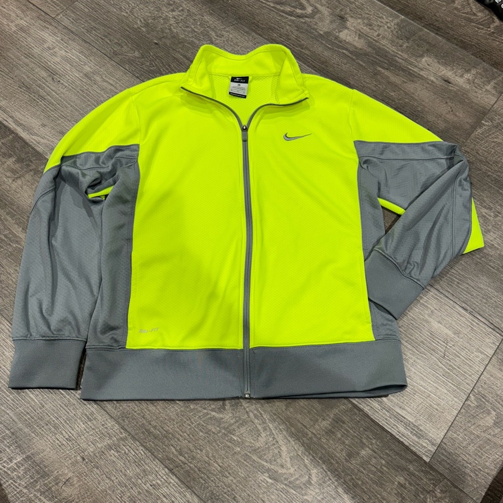 Nike Dri-FIT‎ Kids Neon Yellow and Gray Jacket